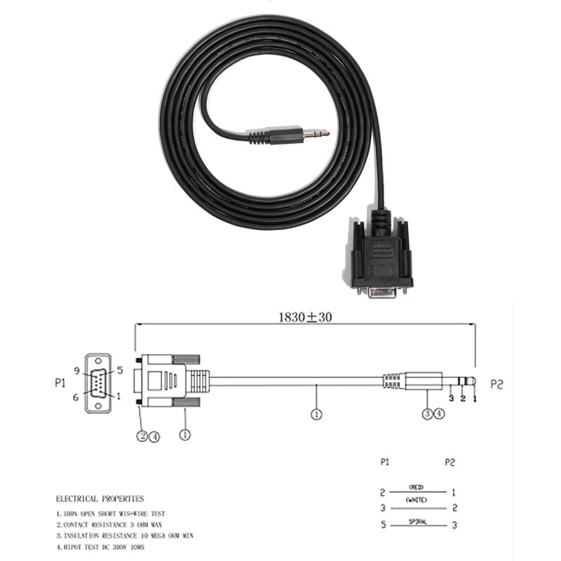Relper Lineso DB9Pin Female to DC3.5mm Serial Cable-6 Feet Black - Image 5